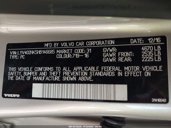 2017 VOLVO S60 INSCRIPTION T5