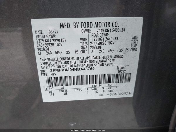 2022 FORD EDGE ST-LINE