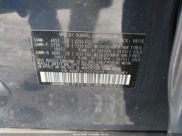 2025 SUBARU OUTBACK ONYX EDITION