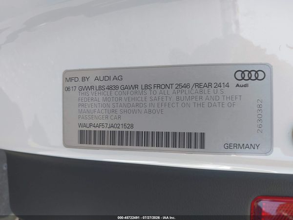 2018 AUDI S5 3.0T PREMIUM PLUS