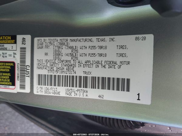 2021 TOYOTA TUNDRA SR5