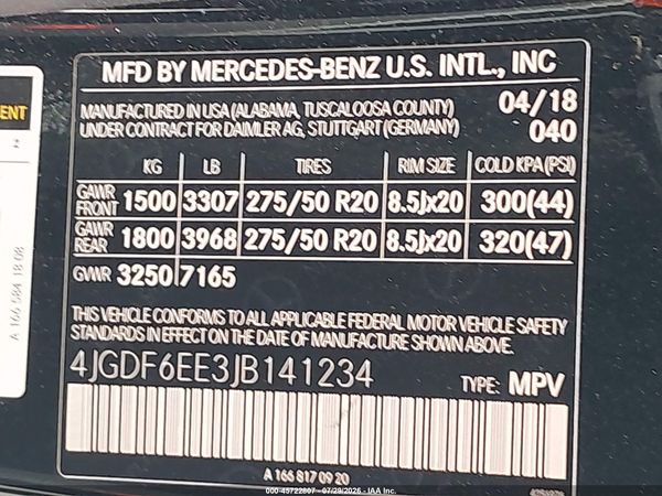 2018 MERCEDES-BENZ GLS 450 4MATIC