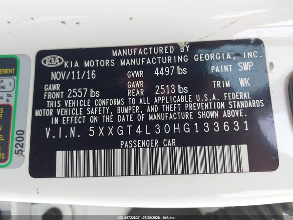 2017 KIA OPTIMA LX