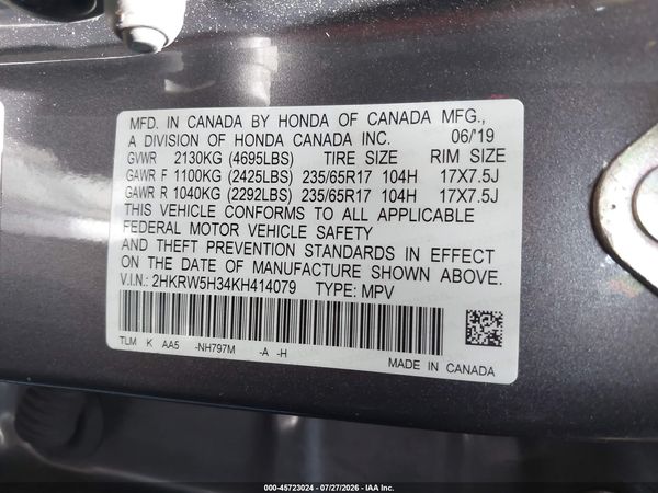 2019 HONDA CR-V LX