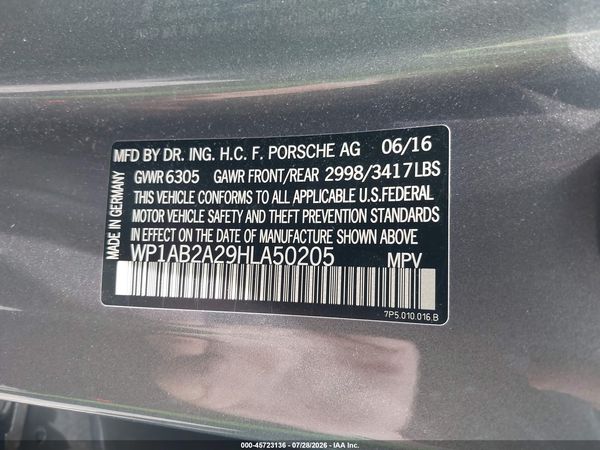 2017 PORSCHE CAYENNE S