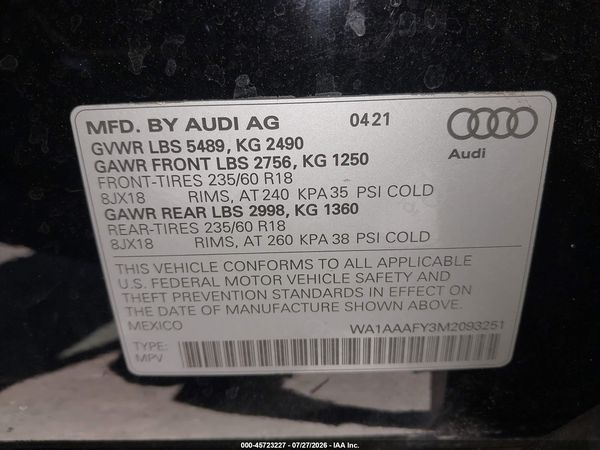 2021 AUDI Q5