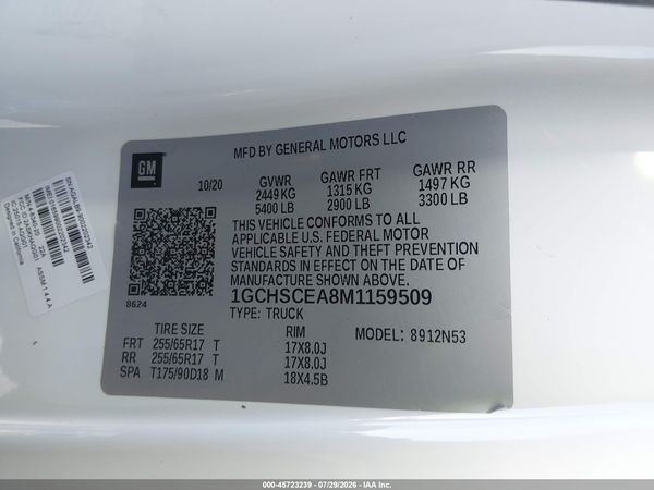 2021 CHEVROLET COLORADO 2WD  LONG BOX LT — I9