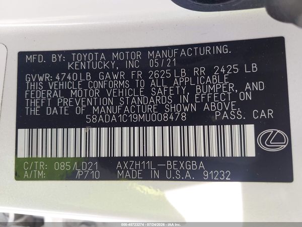 2021 LEXUS ES 300H 300h Premium