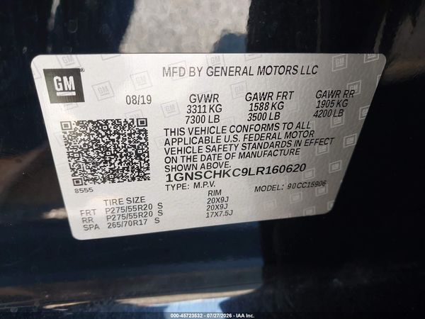 2020 CHEVROLET SUBURBAN 2WD LT — I9