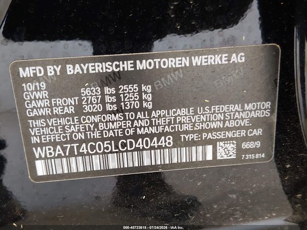 2020 BMW 740I XDRIVE
