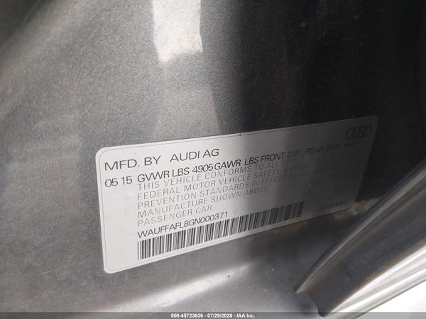 2016 AUDI A4 PREMIUM PLUS
