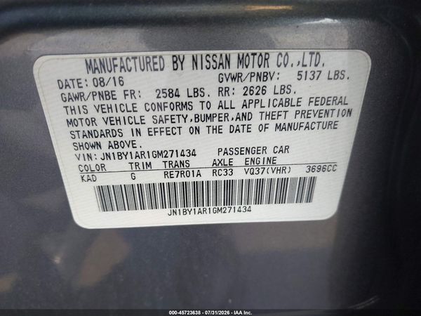 2016 INFINITI Q70 3.7X