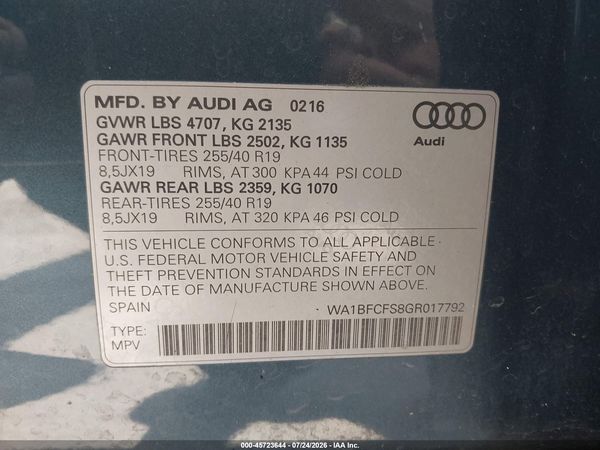 2016 AUDI Q3 2.0T PREMIUM PLUS