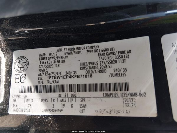 2019 FORD F-150 XLT