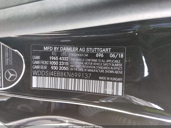 2019 MERCEDES-BENZ CLA 250 CLA250