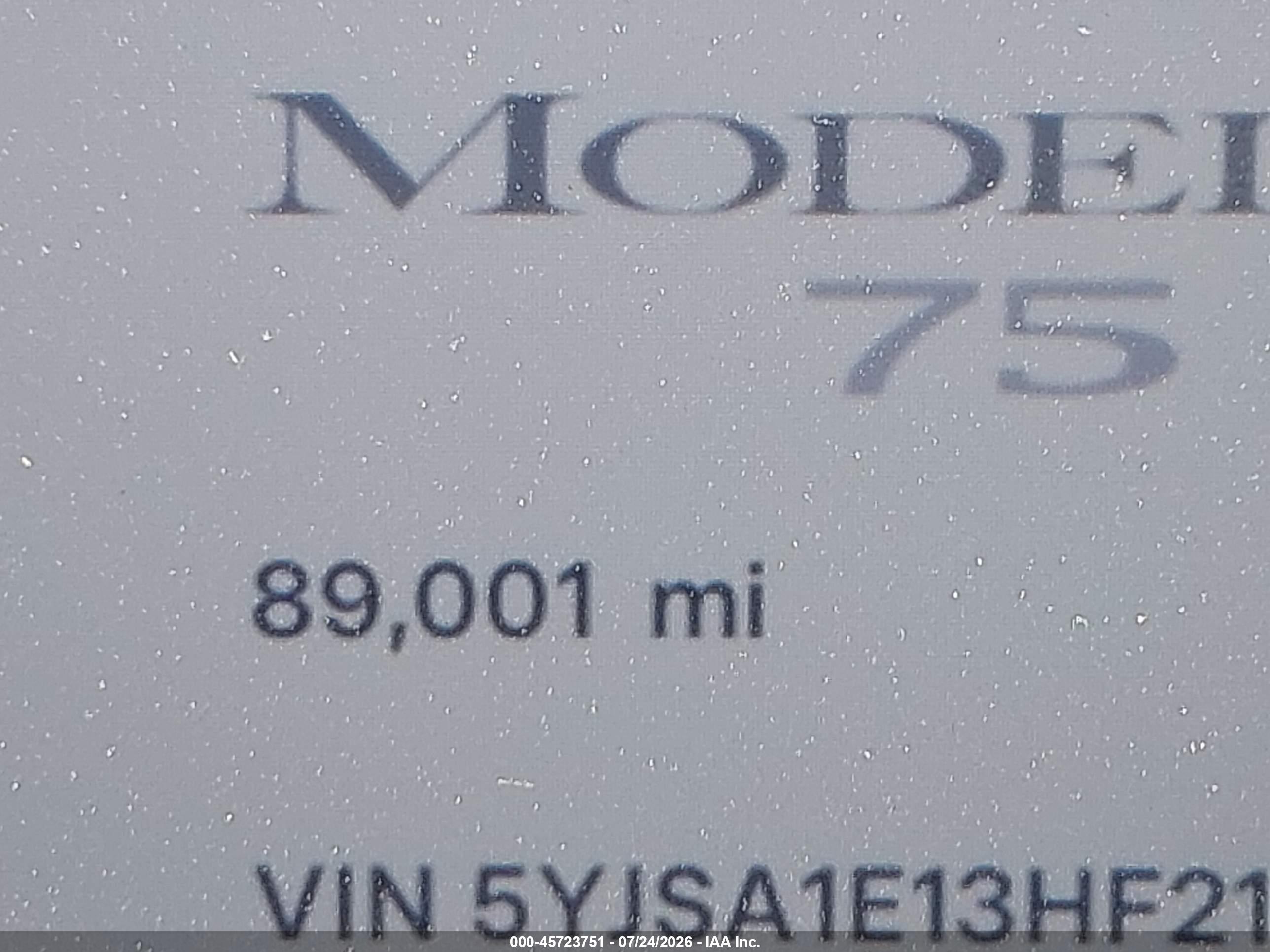 2017 TESLA MODEL S 60/75