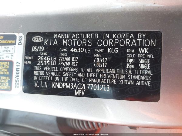 2020 KIA SPORTAGE LX