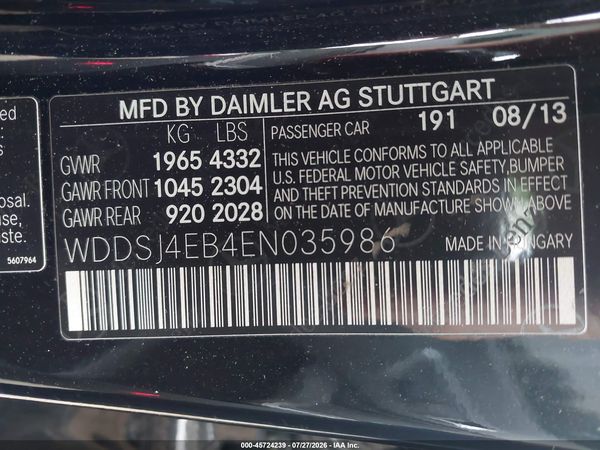 2014 MERCEDES-BENZ CLA 250 CLA250