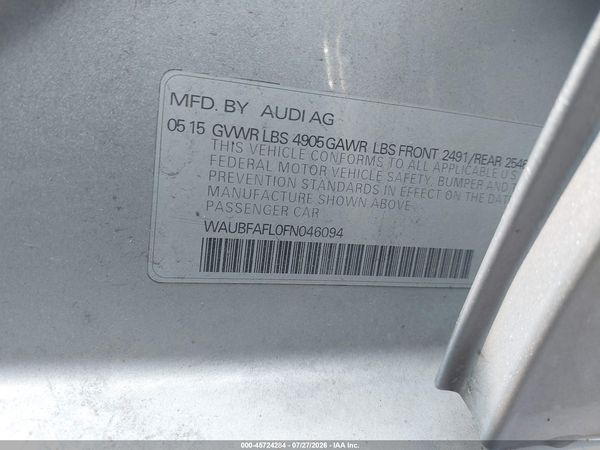 2015 AUDI A4 2.0T PREMIUM