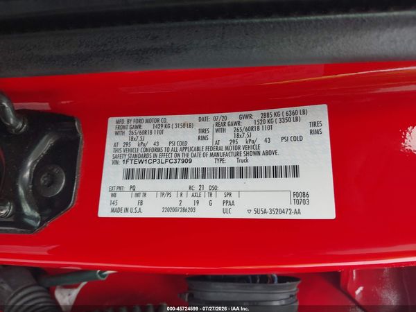 2020 FORD F-150 XLT