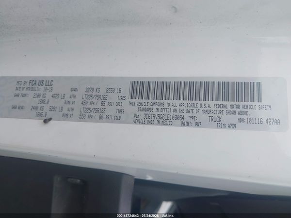 2020 RAM PROMASTER 1500 HIGH ROOF 136 WB