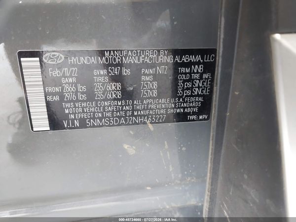 2022 HYUNDAI SANTA FE SEL