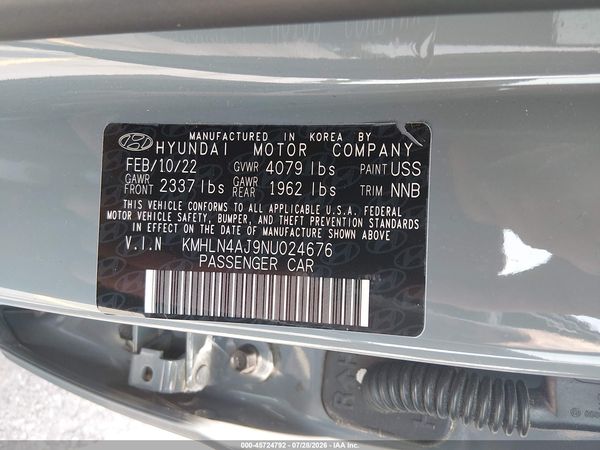 2022 HYUNDAI ELANTRA HYBRID LIMITED