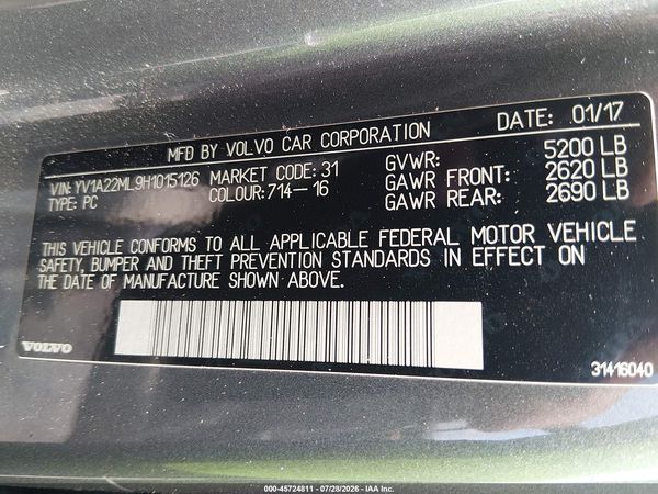 2017 VOLVO S90 T6 INSCRIPTION