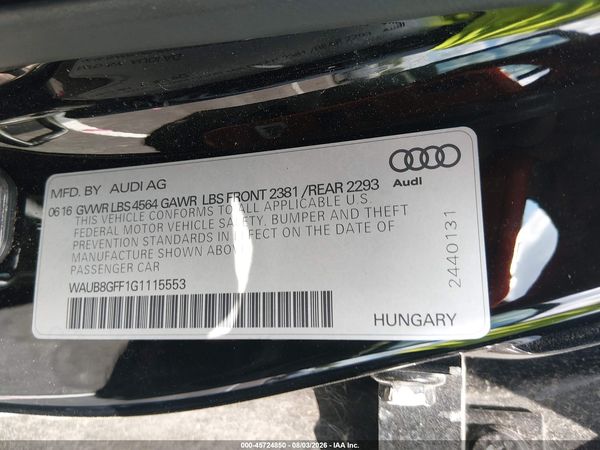 2016 AUDI A3 2.0T PREMIUM