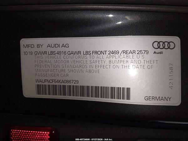 2019 AUDI A5 45 PREMIUM