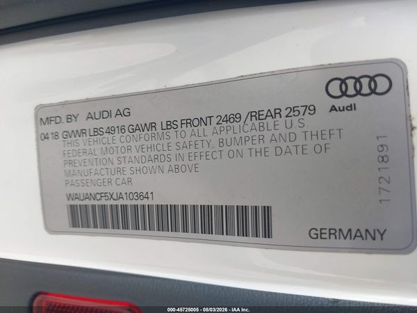 2018 AUDI A5 2.0T PREMIUM