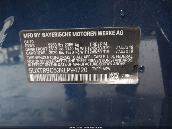 2019 BMW X3 XDRIVE30I