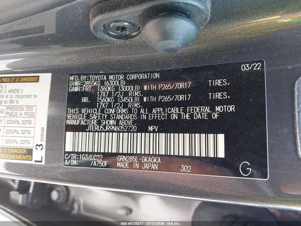 2022 TOYOTA 4RUNNER TRD OFF ROAD PREMIUM