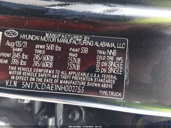 2022 HYUNDAI SANTA CRUZ SEL
