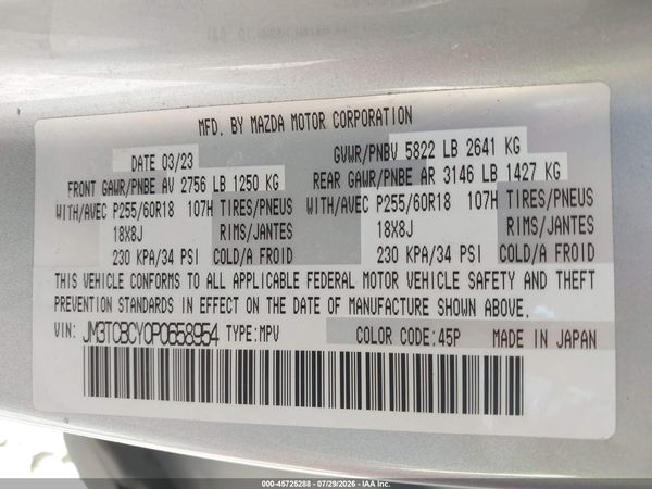 2023 MAZDA CX-9 TOURING