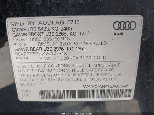 2016 AUDI Q5 2.0T PREMIUM