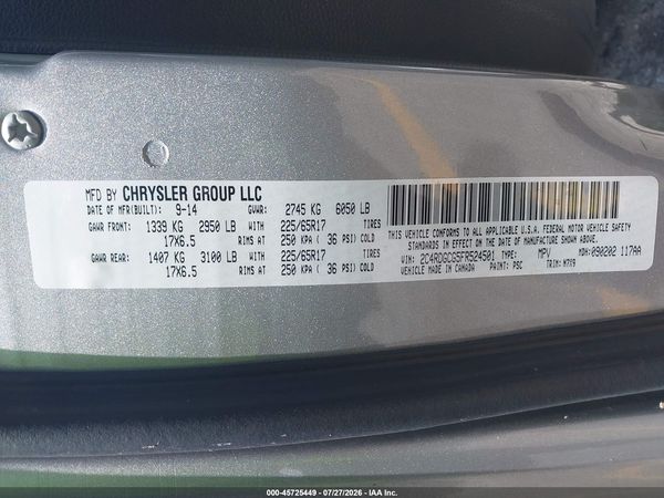 2015 DODGE GRAND CARAVAN SXT