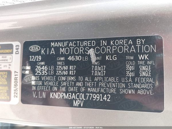 2020 KIA SPORTAGE LX