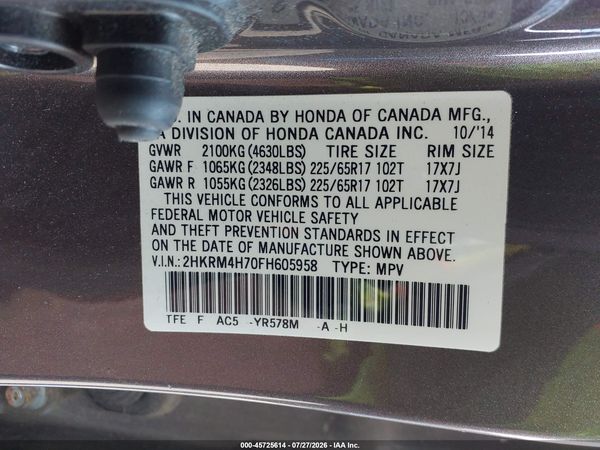 2015 HONDA CR-V EX-L