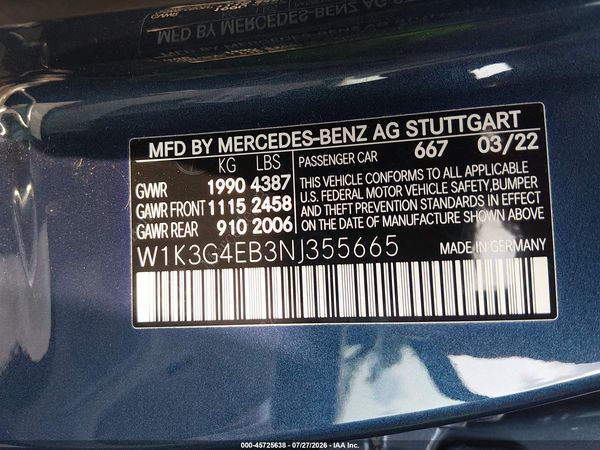 2022 MERCEDES-BENZ A 220 A220