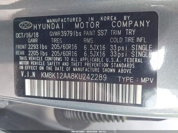 2019 HYUNDAI KONA SE