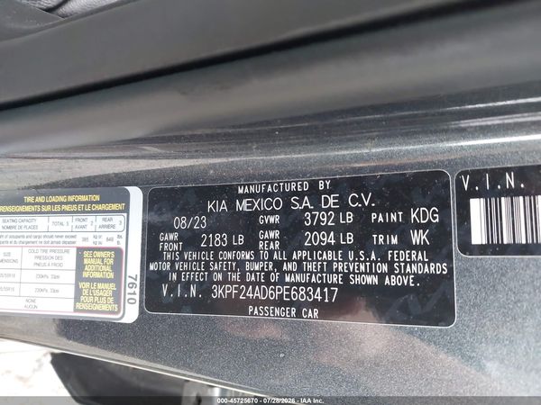 2023 KIA FORTE LXS