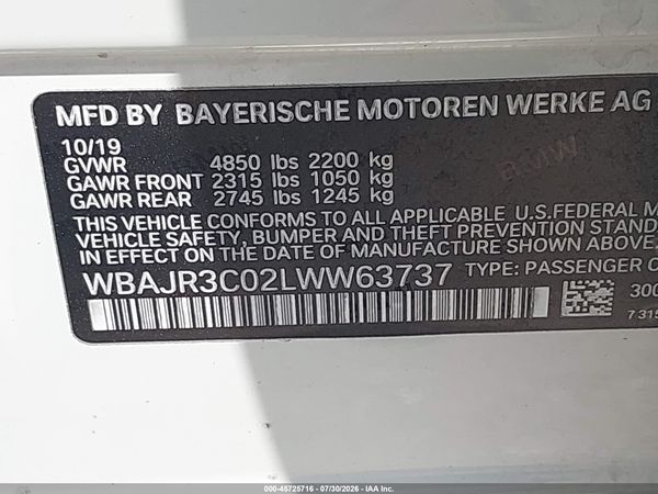 2020 BMW 530I