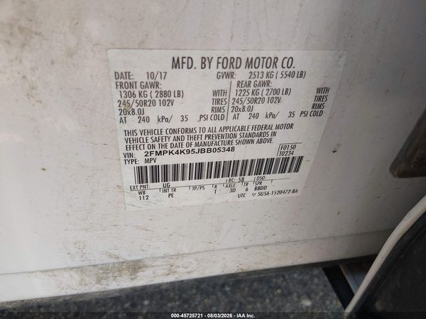 2018 FORD EDGE TITANIUM — I9