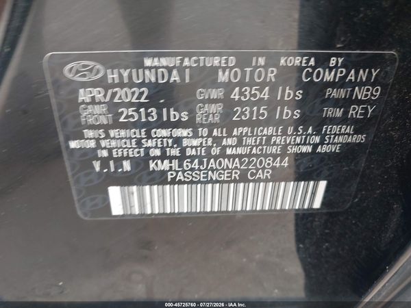 2022 HYUNDAI SONATA SEL