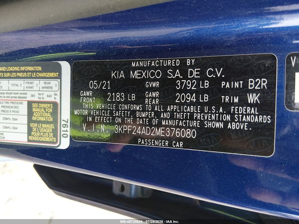 2021 KIA FORTE LXS
