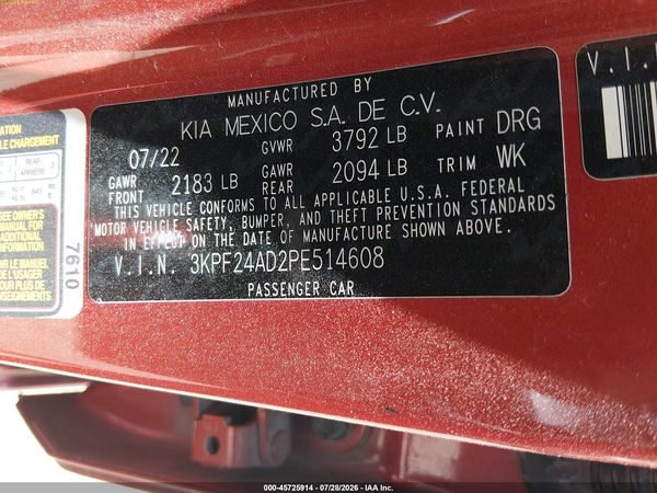 2023 KIA FORTE LXS