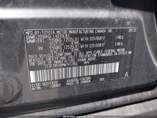 2021 TOYOTA RAV4 LE