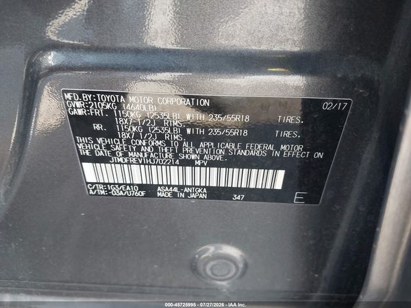2017 TOYOTA RAV4 LIMITED