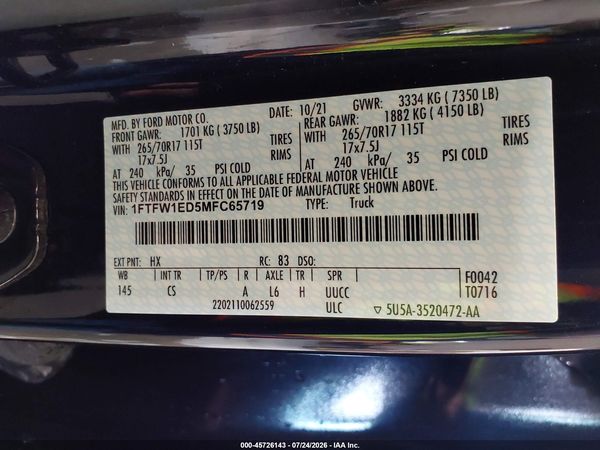 2021 FORD F-150 XL